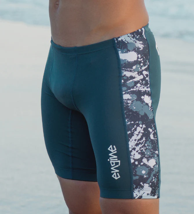 Engine Mens Spliced Poly Jammer - Spray Charcoal