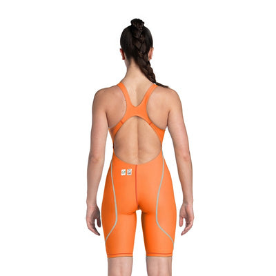 Arena Womens Powerskin ST NEXT Open Back - Orange/Teal