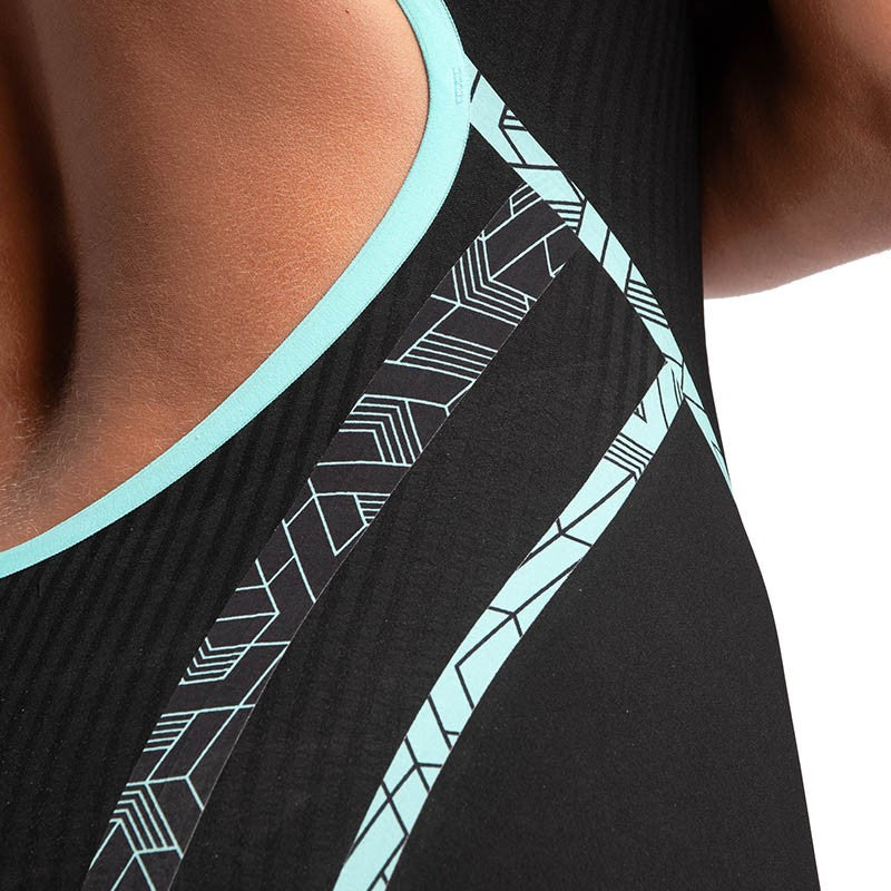 Arena Womens Powerskin Primo Open Back - Black Teal
