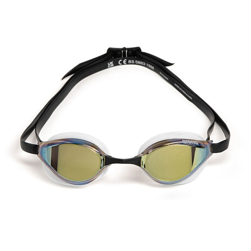 Arena Python Mirror Goggles - Gold White Black