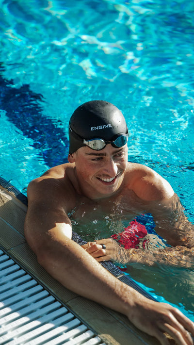 Engine Racing Dome Swim Cap - Black