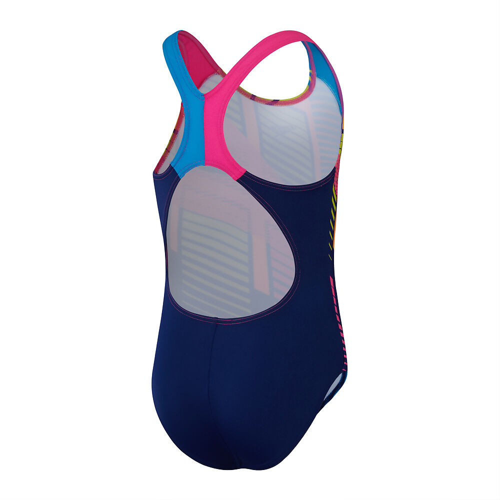 Speedo Girls Digital Placement Splashback - Blue Pink Lime