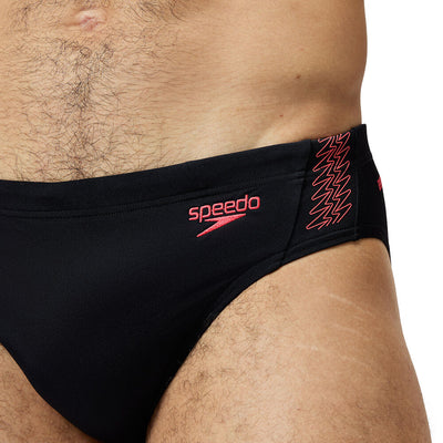 Speedo Mens Hyperboom Splice 7cm Brief - Black/Red