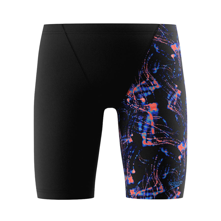 Speedo Boys Print V Cut Jammer - Black Red Blue
