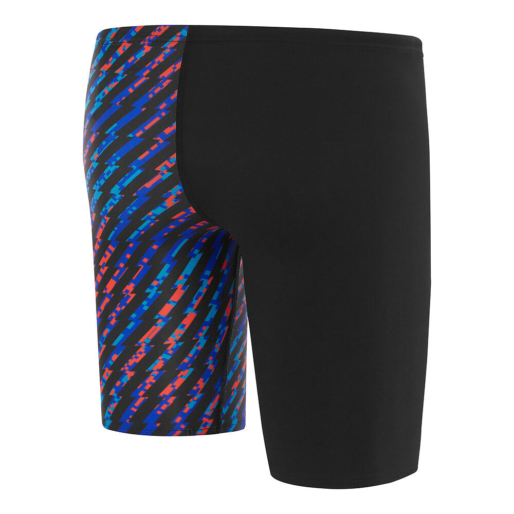 Speedo Junior Boys Allover V-Cut Jammer-Black/Cobalt/Red