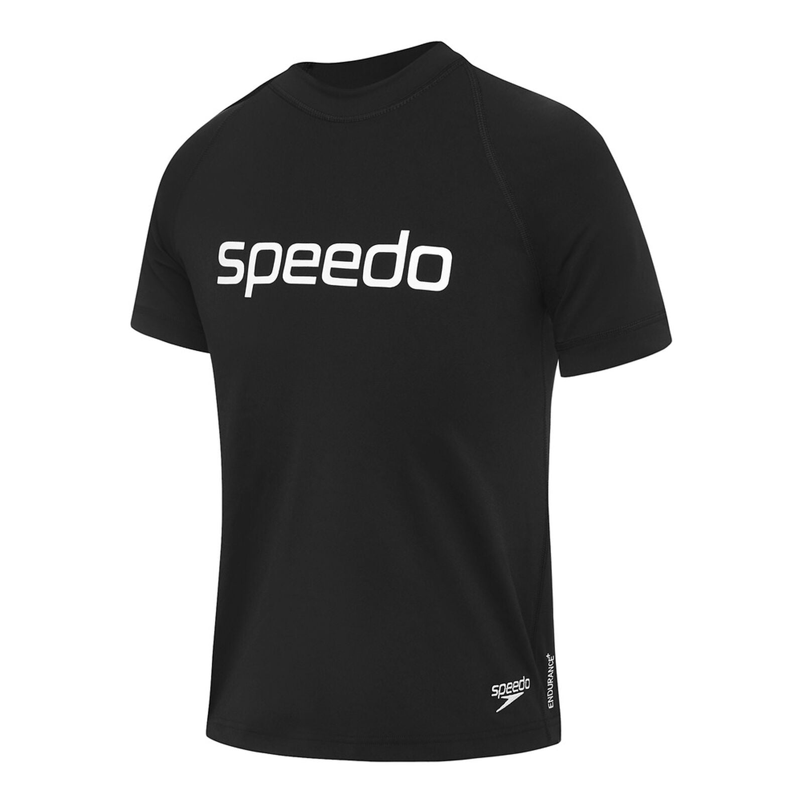 Speedo Boys Logo short sleeve sun top - black