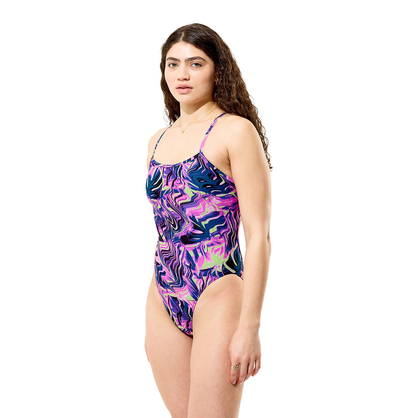 Speedo Womens Printed Web Back One Piece - Techno Jungle