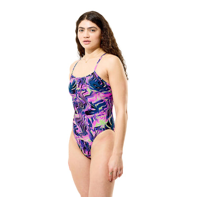 Speedo Womens Printed Web Back One Piece - Techno Jungle