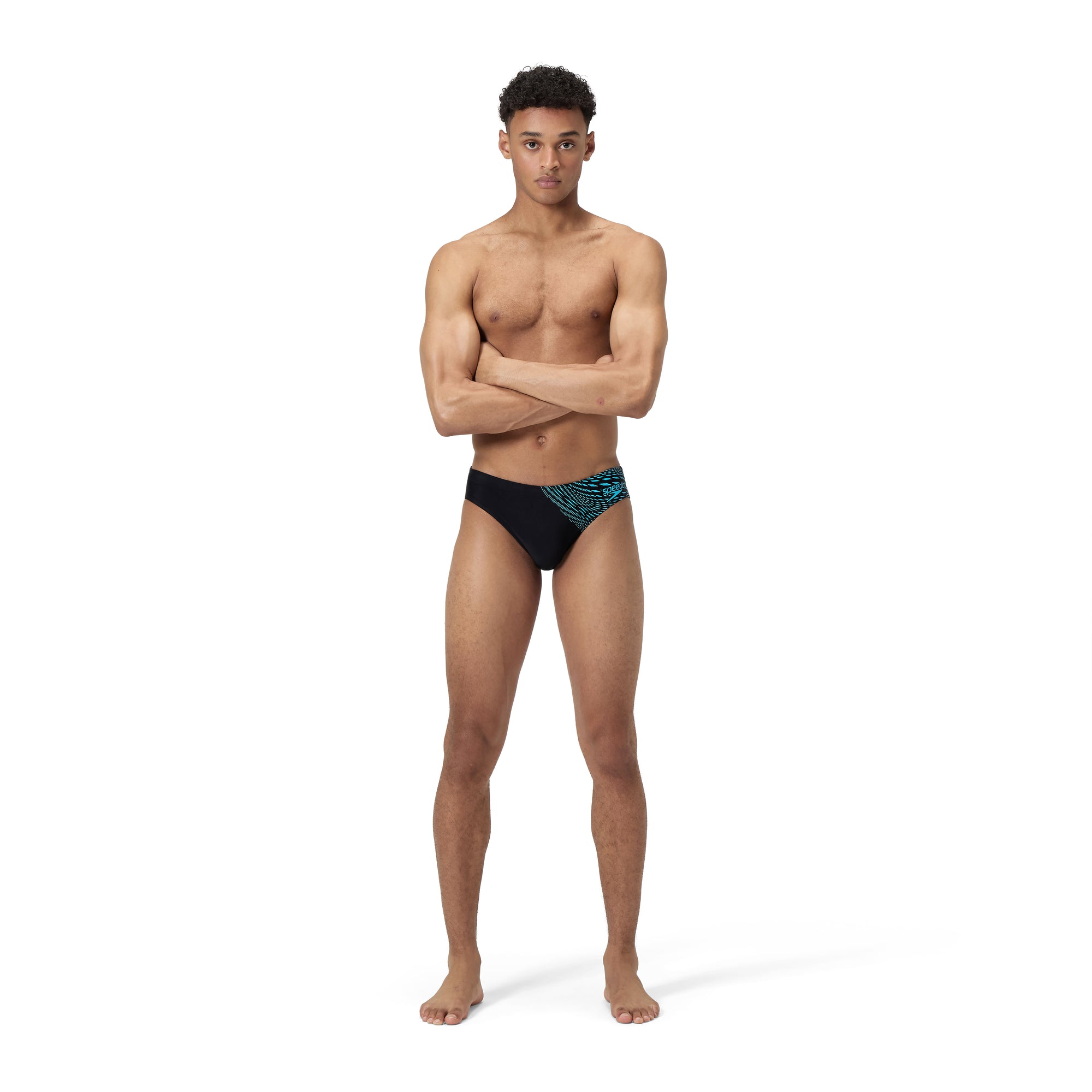 Speedo Mens Medley Logo 7cm brief - Black/Blue