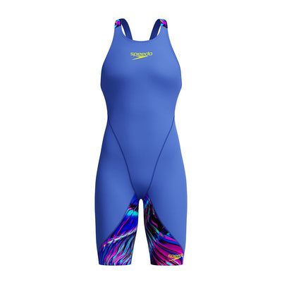 Speedo Girls Junior Fastskin LZR Ignite Kneeskin Open Back - Cobalt Print