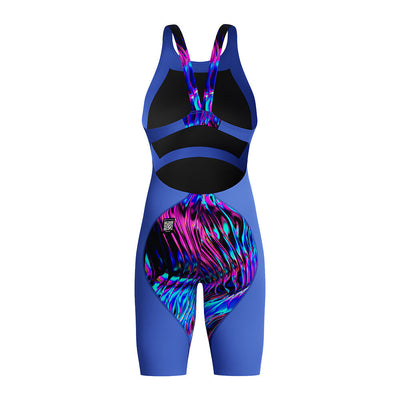 Speedo Girls Junior Fastskin LZR Ignite Kneeskin Open Back - Cobalt Print