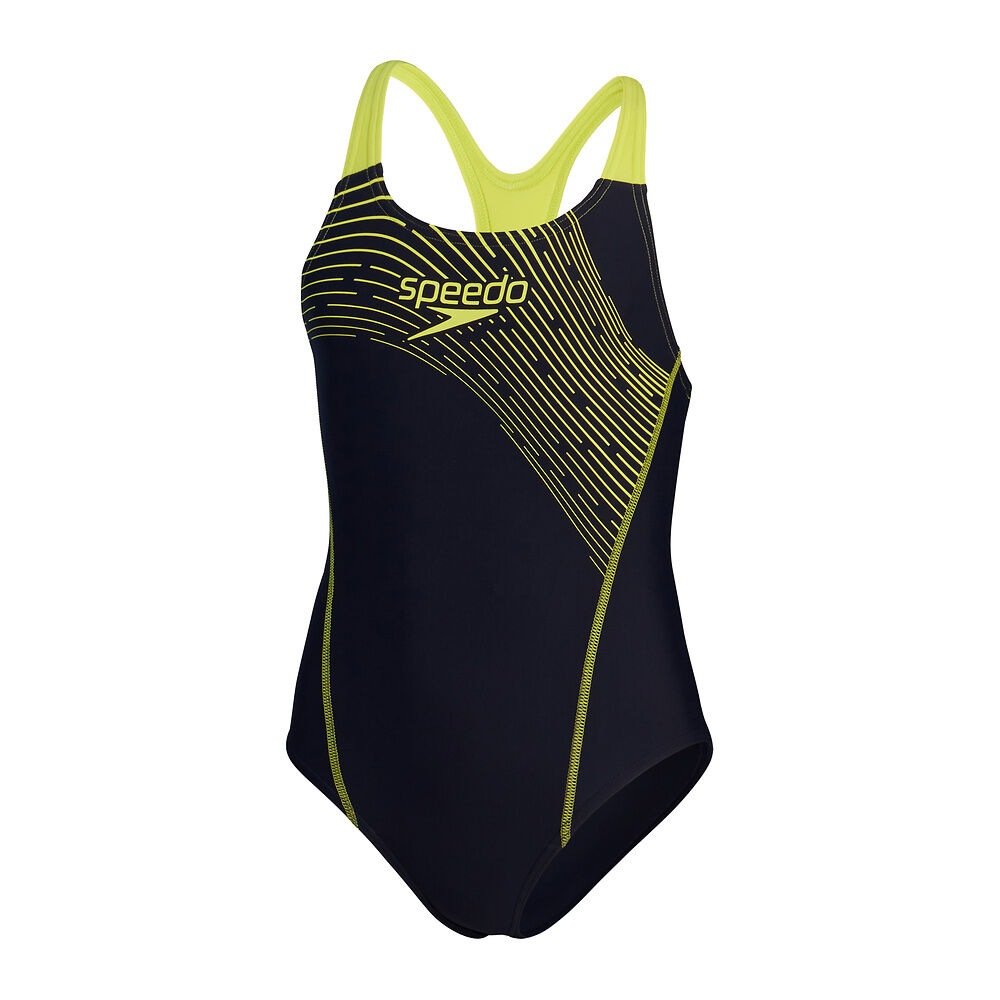 Speedo Girls Medley Logo Medalist - Navy Yellow