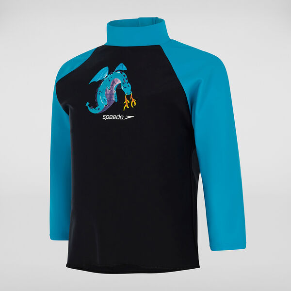 Speedo Toddler Boys Long Sleeve Rash Top-Dragon print