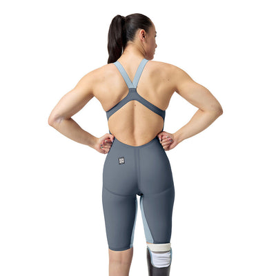 Speedo Womens Fastskin LZR Pure Valor 2.0 Openback  - Grey Blue