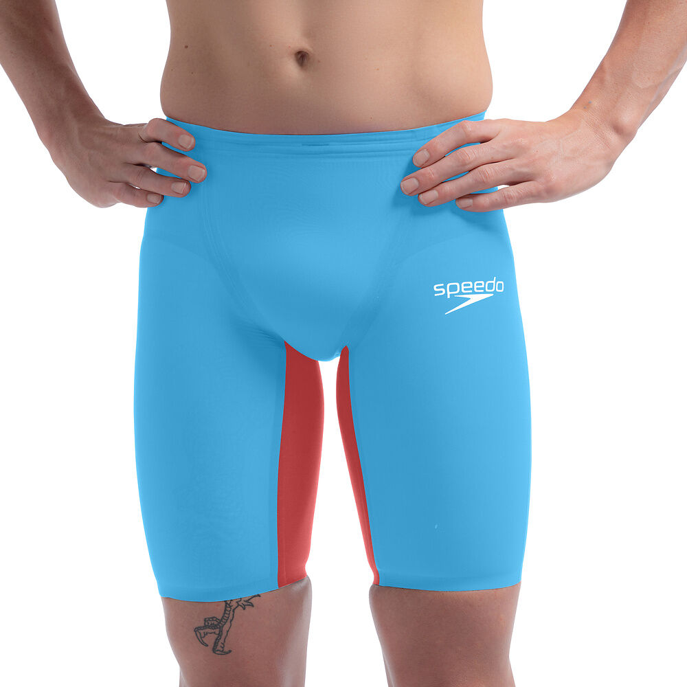 Speedo Mens Fastskin LZR Pure Valor Jammer 2.0 - Picton Blue/Flame Red