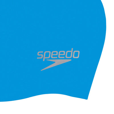 Speedo Plain Moulded Silicone Cap - Blue