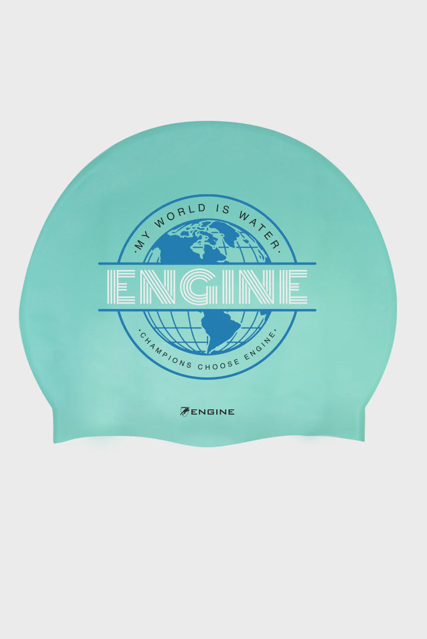 Engine Silicone Swim Cap - Global Teal