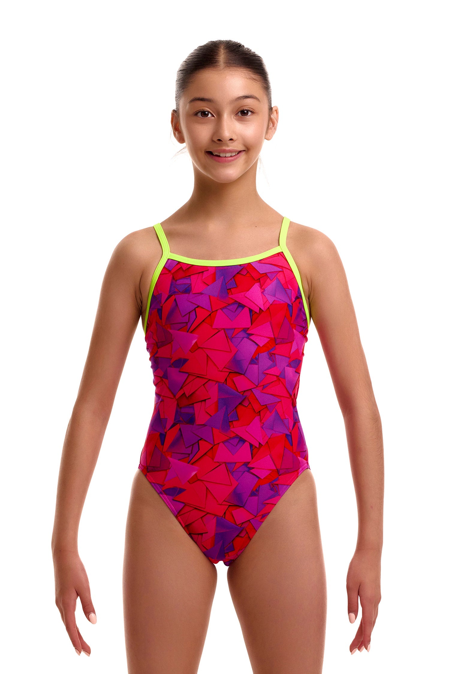 Funkita Girls Single Strap One Piece - Try Pink