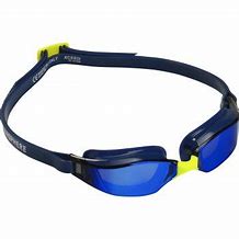 Aquasphere Xceed Goggles - Blue Titanium Mirror Lens Yellow Navy