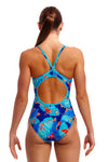 Funkita Ladies Diamond Back One Piece - Lotsa Leaves