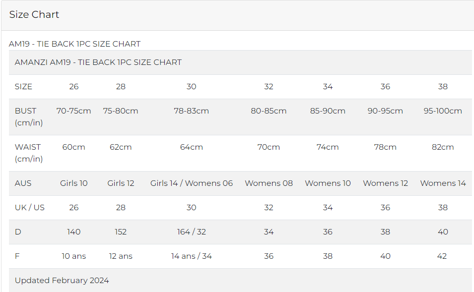 Amanzi Girls Tie Back One Piece - Atoll