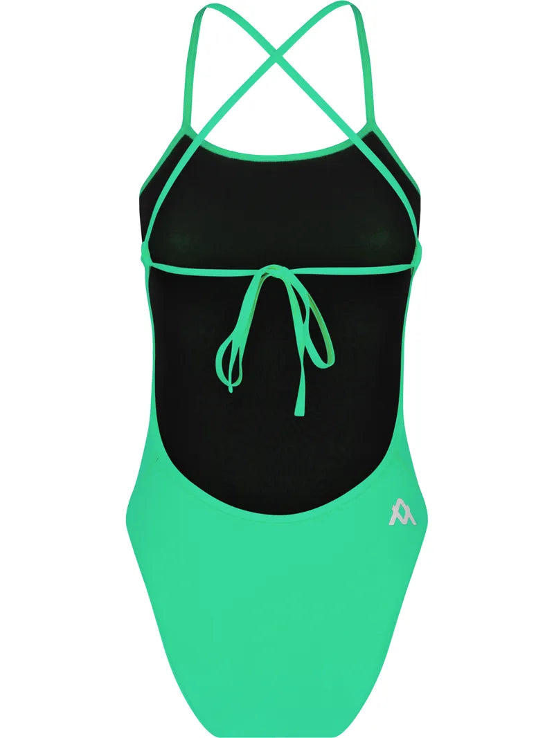 Amanzi Girls Tie Back One Piece-Peppermint