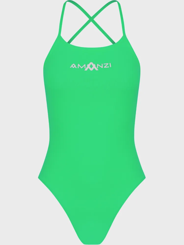 Amanzi Girls Tie Back One Piece-Peppermint