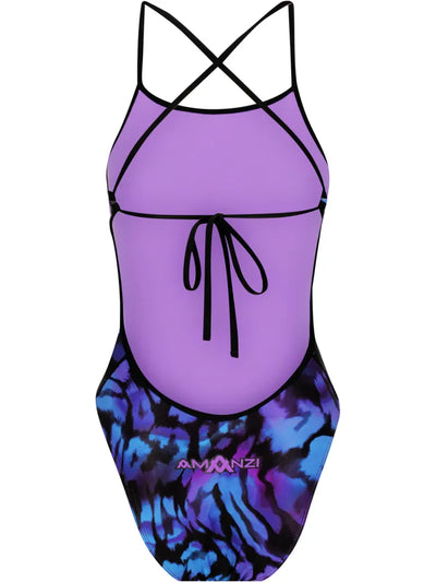 Amanzi Girls Tie Back One Piece - Hazey