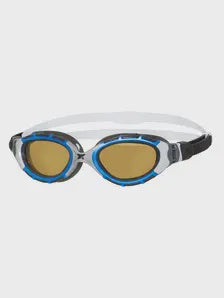 Zoggs Predator Flex Polarized Ultra Reactor Goggles - Silver Blue Reactor Copper Lens