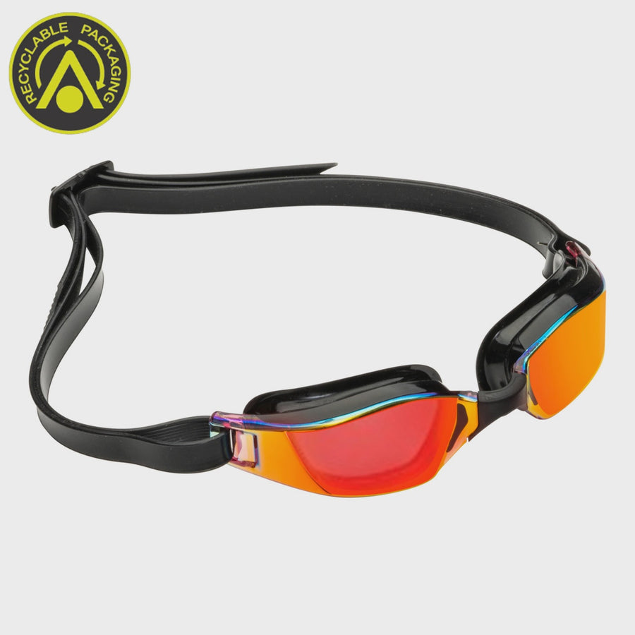 Aquasphere Xceed Goggles - Red Titanium Mirror Lens Black
