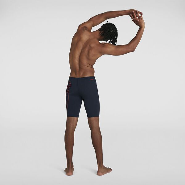 Speedo Mens Boom Logo Placement Jammer - True Navy Dragonfire Orange