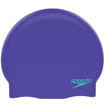 Speedo Junior Plain Moulded Silicone Cap - Violet