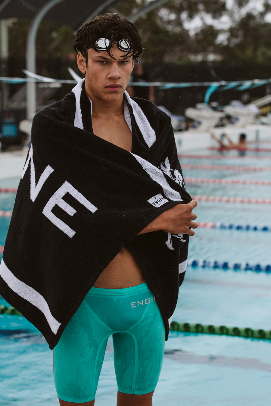 Engine Jacquard Beach Towel - Black