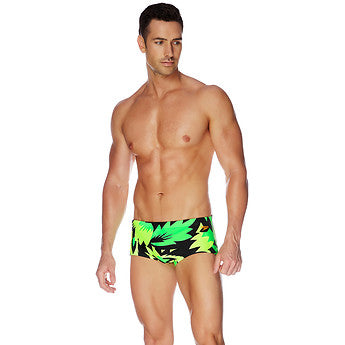 Speedo Mens Flipturns Trunk - Bonza Safety Yellow Brasil Green