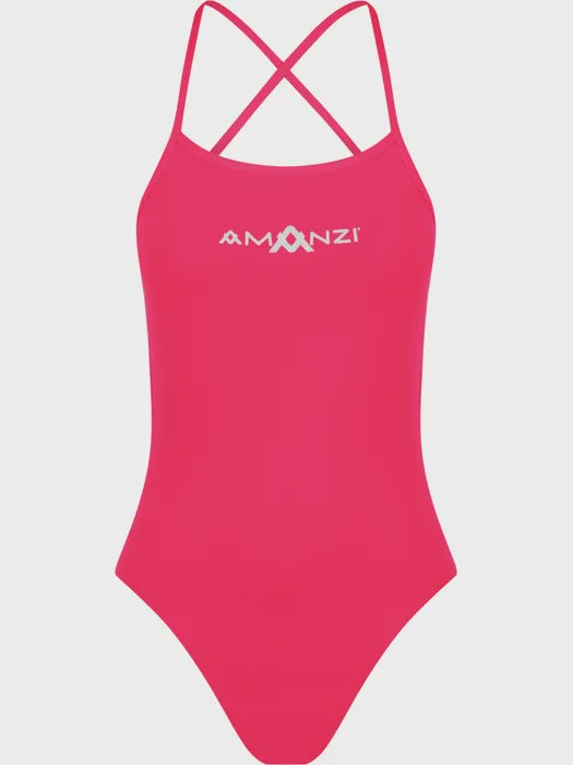 Amanzi Womens Tie Back One Piece - Ruby