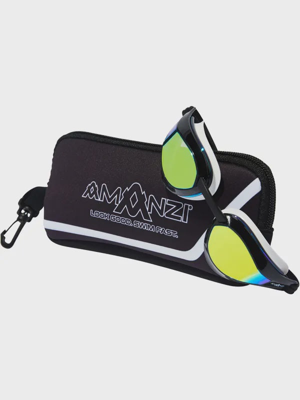 Amanzi Dominate Prismatic Mirror Goggles-Black/White